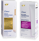 embalagens da Dove sérum e bálsamo concentrado