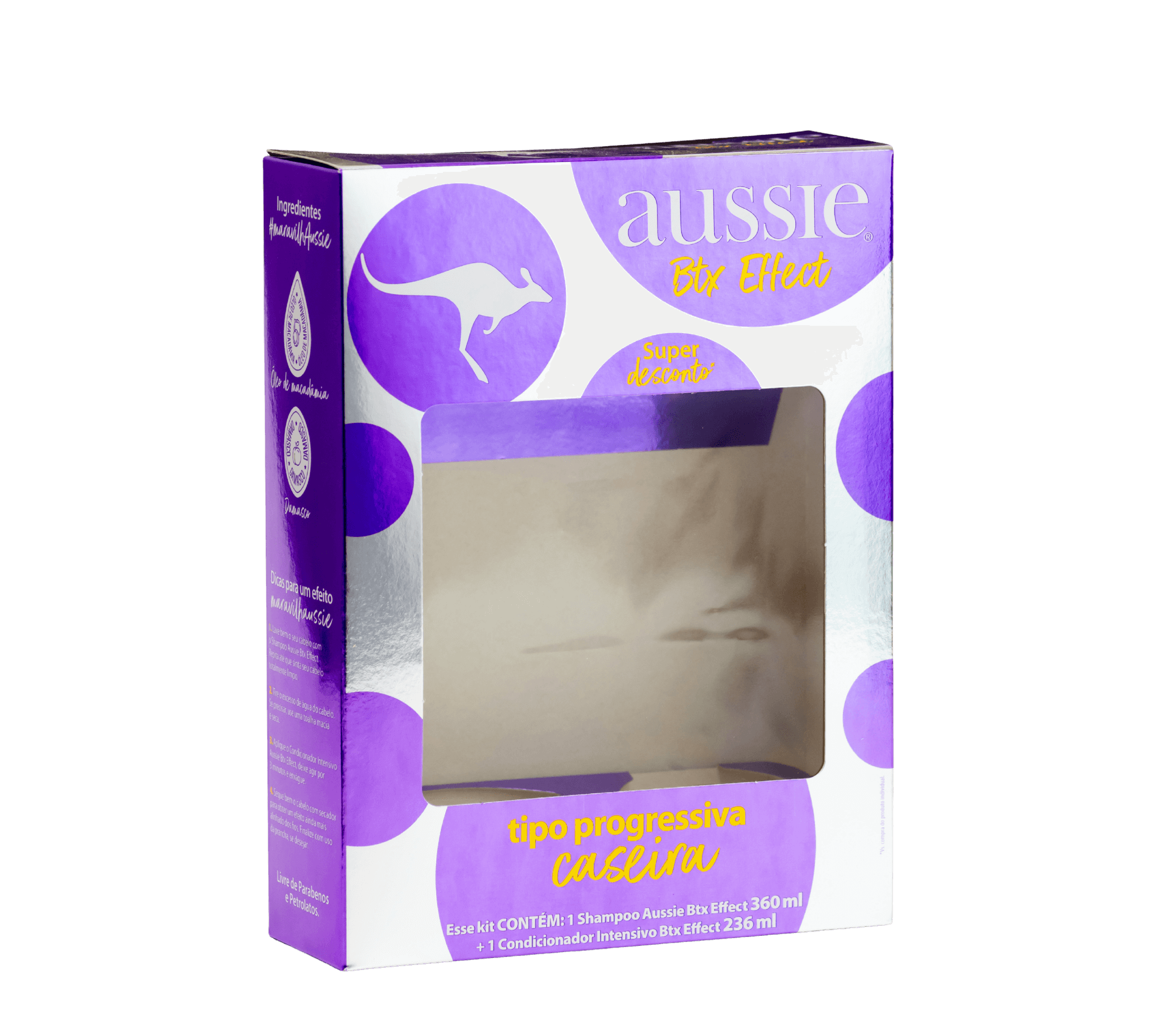 embalagem de kit de shampoo e condicionador Aussie