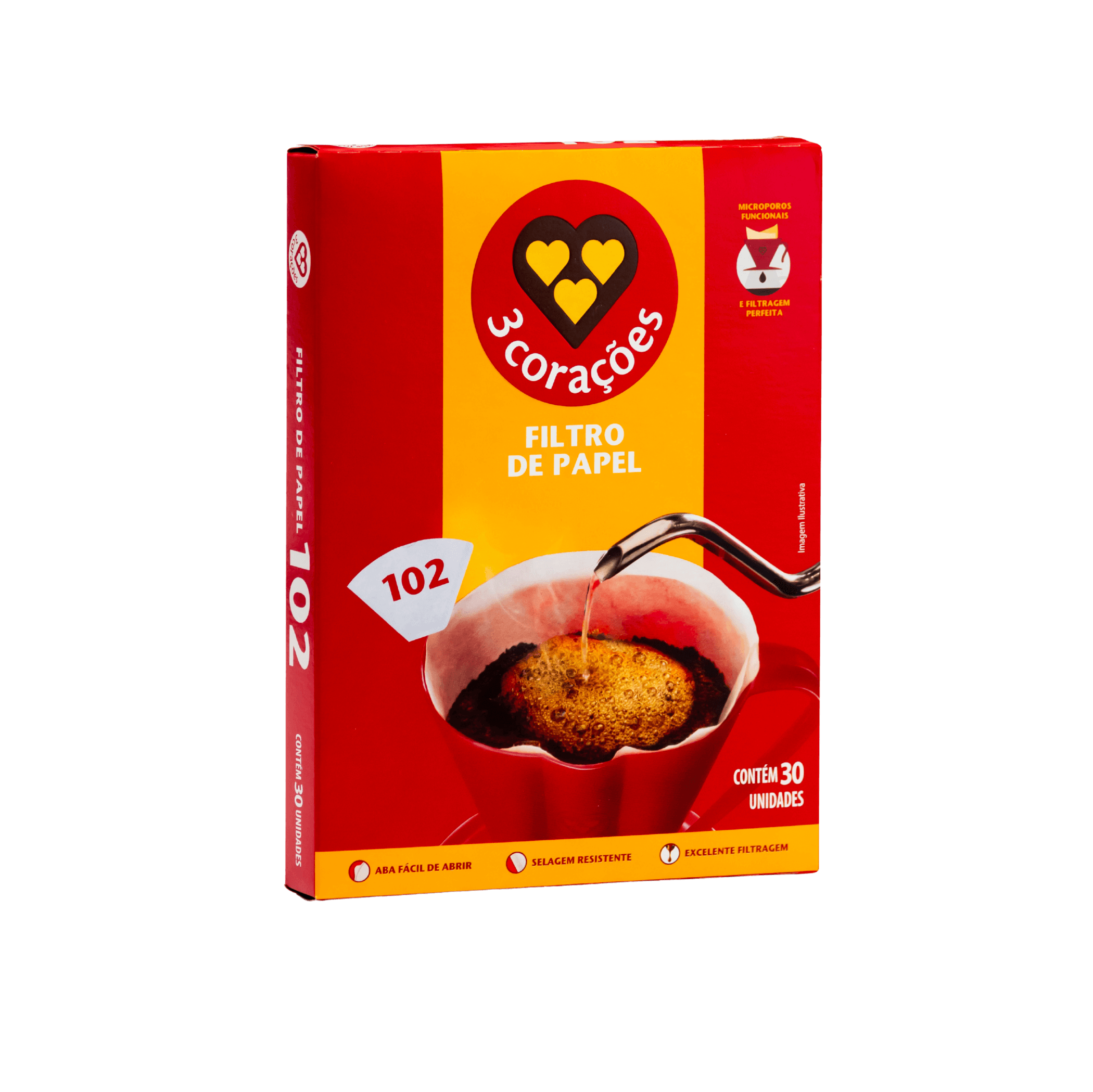 embalagem de filtro de papel 3 corações