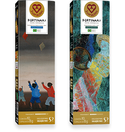 embalagem de 2 cafés Portinari da marca 3 corações